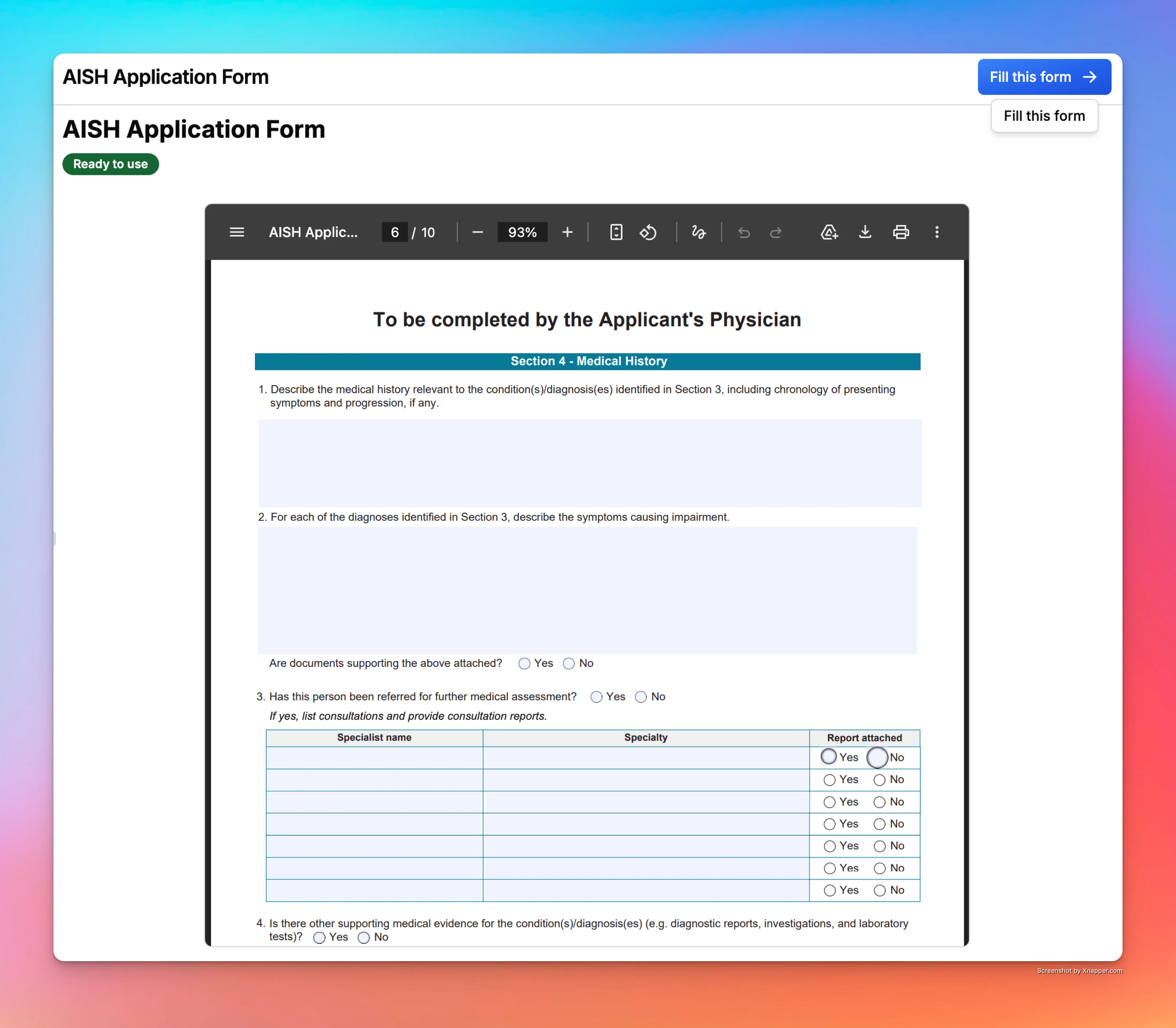 Form Filling Multi-page